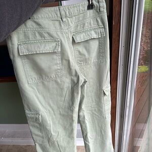 Sage Green wide leg tall Cargo Pants